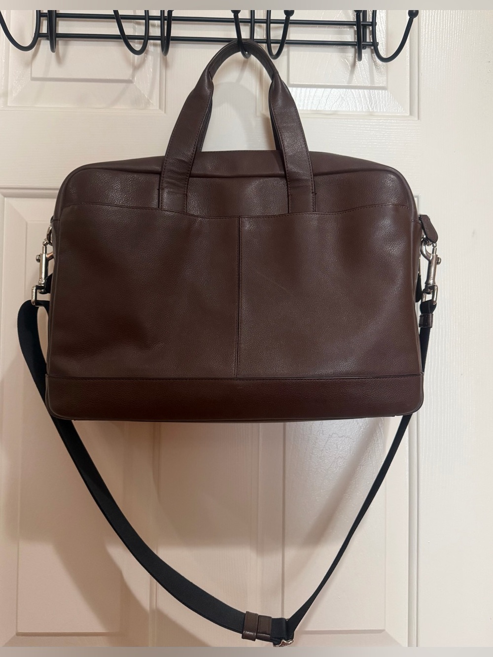 Coach Briefcase in dark chocolate pebble leather - Picture 2 of 8